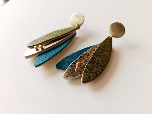 Boucles d'oreilles en cuir boréales